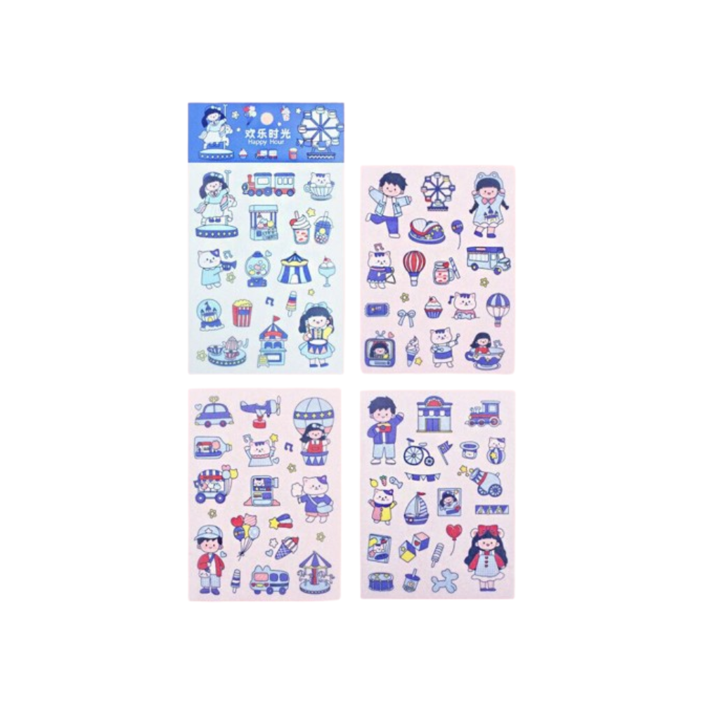 Cute Cartoon Girl Decorative Journal Diary Masking Stickers